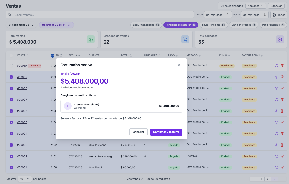 Adminfy - Facturación por lote